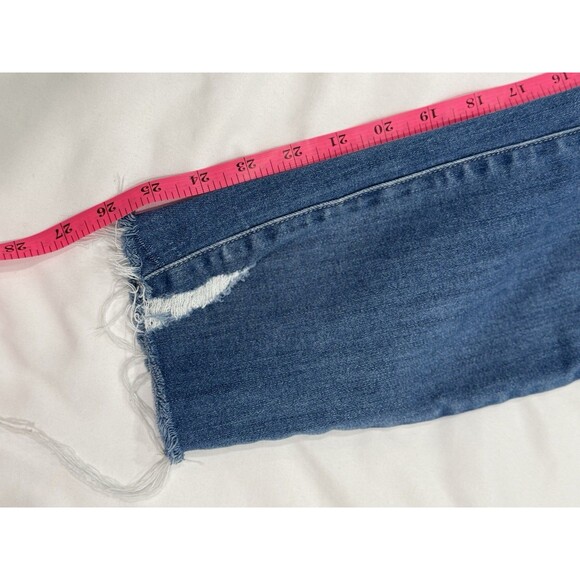 Paige Hoxton Crop Jeans Mid Rise Wash Denim Women's Blue Size 29 - Picture 6 of 6